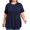 06-Navy Blue, variant on Daystry Womens Plus Size Short Sleeve Casual Loose Fit Flare Swing Tunic Tops Round Neck Jersey Plit Side T-Shirt Black XL