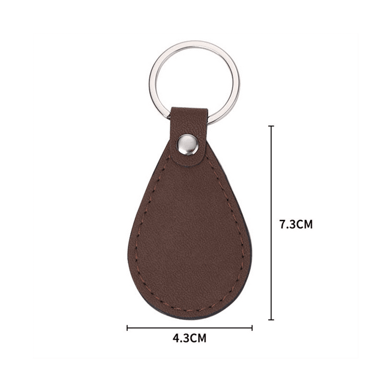 Key Fob Kit Leather Key Fobs Blanks With Key Rings Leather Keychain for DIY Laser  Engraving Supplies Gifts 4 Colors 