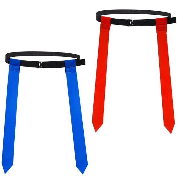 SKISUNO 30 Pcs Flags Kids Football Gear Adjustable Flag Football Kit for Capture Flags Games