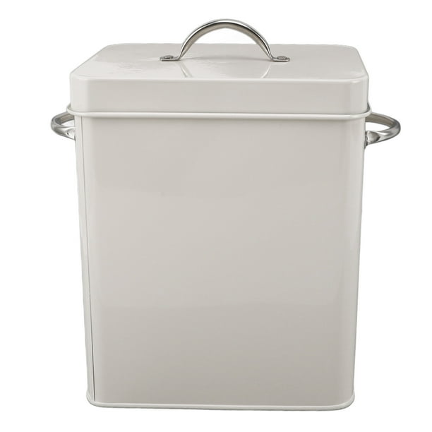 Caja De Almacenamiento De Metal De Gran Capacidad, Contenedor De Polvo Para Lavandería De Metal Con Asas Y Cuchara, Uso Versátil De Acero Inoxidable,Como se describe