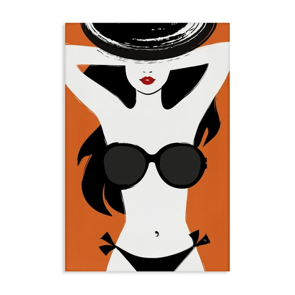 Stupell Industries Summer Vibes Girl Coastal Painting Gallery Wrapped Canvas Art Print Wall Art, 16 x 24