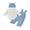 Blue, variant on Cjfdfy Newborn Baby Boy Girl Fall Outfits Solid Long Sleeve Romper Waffle Overall Pants And Knotted Hat 3 Piece Set Cute Coming Home Fall Winter Outfit 0-18M
