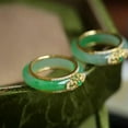 thumbnail image 3 of GAVONO 1PC Jade Rings for Women Green Amulet Carved Jewelry Stone 925 Silver Natural-8-green, 3 of 4