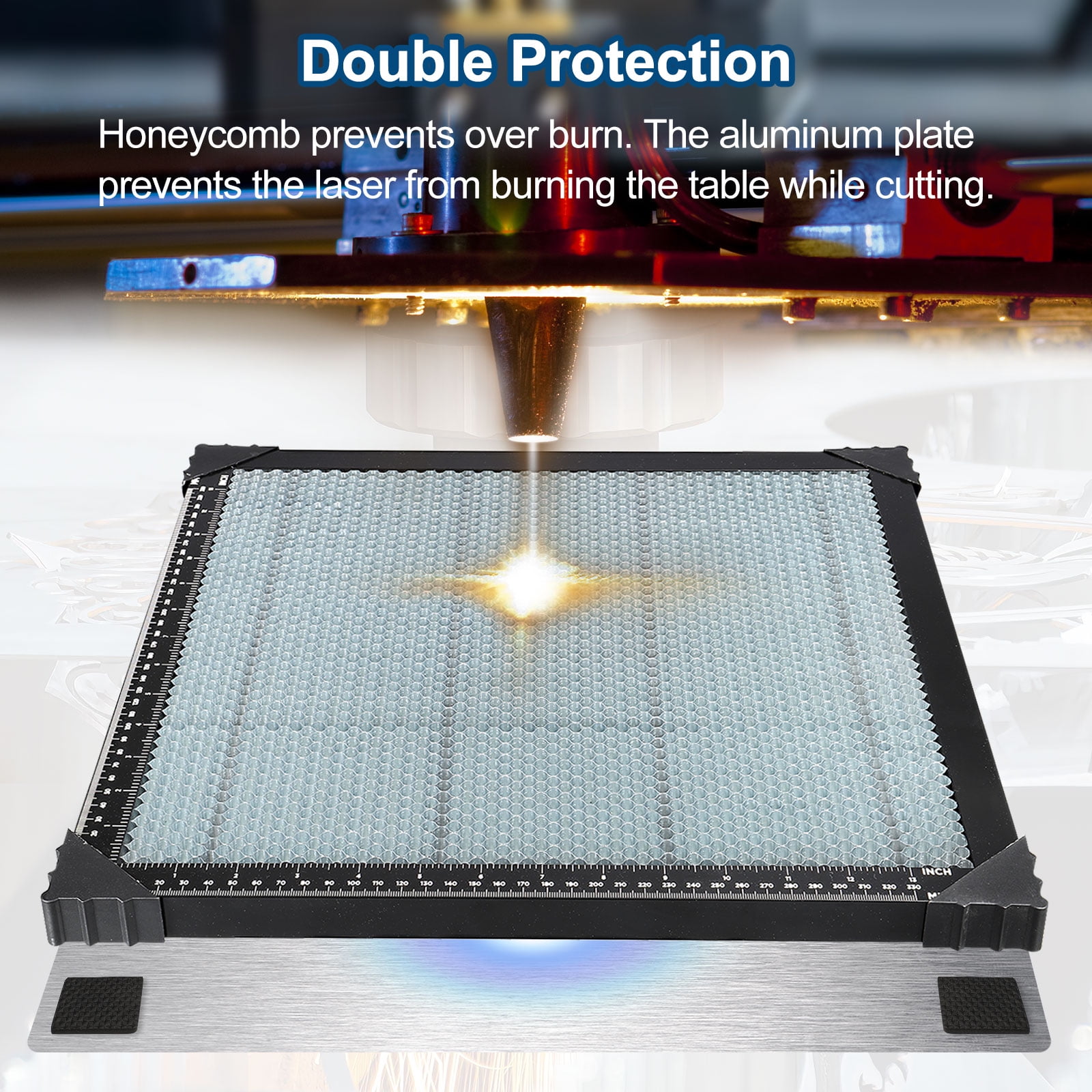 comb Laser Bed Steel comb Working Table for Laser Cutter Engraver, comb Cutting Table (300x300x22mm)