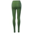 thumbnail image 3 of A2Y Women's Solid Basic Cotton Fitted Full Length Moto Leggings Army Green XL, 3 of 5