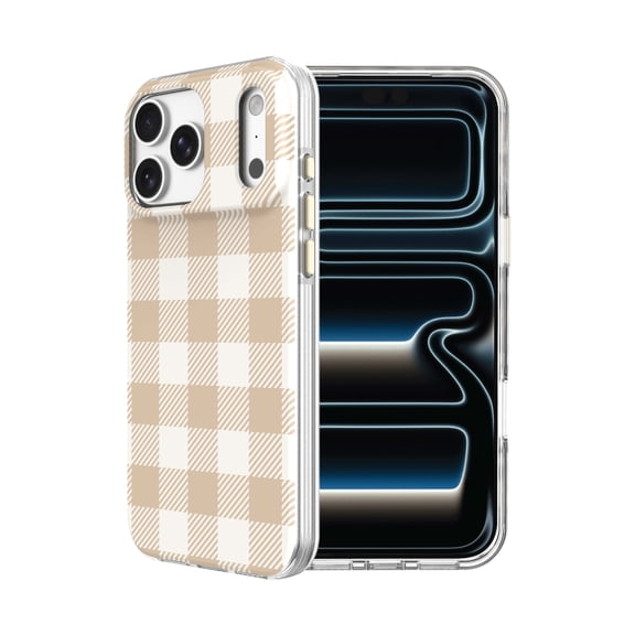 onn Phone Case for iPhone 18 Pro / 17 Pro, MagSafe Compatible - Beige Gingham