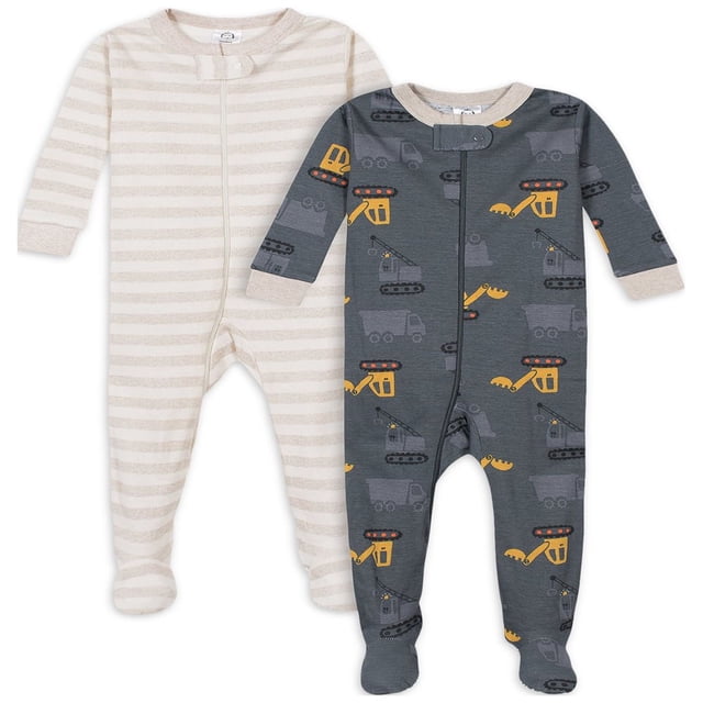 Pyjama en Coton à Pieds Ajusté pour Bébé Garçon et Tout-Petit Garçon, Lot de 2