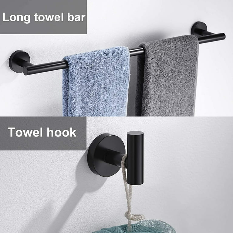 BUNDLE Black Bathroom Set, Set of 3 Bathroom Accessories, Bathroom Towel  Hooks, Toilet Paper Holder With Shelf, Shower Caddy, Towel Rack 