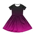 thumbnail image 3 of XADYUY Girls Summer Dress Kids Casual A-Line Short Sleeve Midi Dress Gradient Crew Neck Sundresses Loose Swing Dresses with Pockets,3-4Years,Hot Pink, 3 of 6