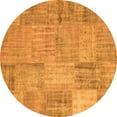 thumbnail image 1 of Ahgly Company Indoor Round Patchwork Orange Transitional Area Rugs, 3' Round, 1 of 1