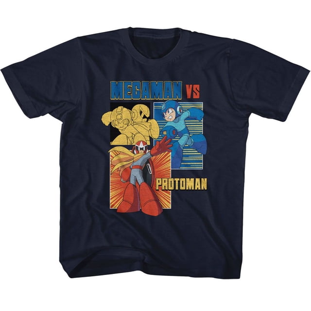 Mega Man Vs Protoman Navy Toddler T-Shirt 4T