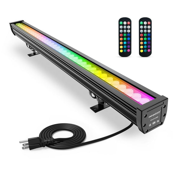 Landscapestation 144W RGBW LED Wall Washer Light with RF Remote, Black