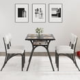 thumbnail image 2 of Bingirl 4-Person Dining Table Set: Modern Rectangular Kitchen Table with Boucle Chairs and Storage Rack for Small Spaces, Beige Chairs and Black Finish, 2 of 7