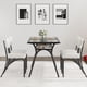 thumbnail image 2 of 4-person dining mesa set: moderno rectangular kitchen mesa con bouclé sillas y almacenamiento rack para small spaces, beige sillas y negra finish, 2 of 7