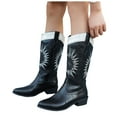thumbnail image 7 of UngA Cowboys Boots for Women Mid Calf Cowgirl Boots Embroidery Stitched Western Boots Black,Size 6.5, 7 of 7