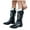 Black, variant on Womens Wide Calf Cowboy Boots Winter Fall Sun Embroidered Leather Pointed Toe Low Heel Western Cowgirl Dress Short Booties