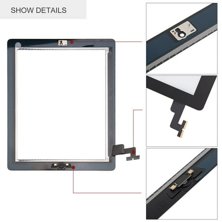 Touch Screen Digitizer Front Panel Glass Lens Repair For Apple For iPad 2