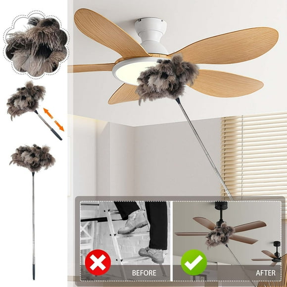 pstuiky Colector extensible de 75 pulgadas de largo, tipo esponja, reutilizable, para limpiar ventiladores de techo, lámparas de araña, techos, persianas y muebles.