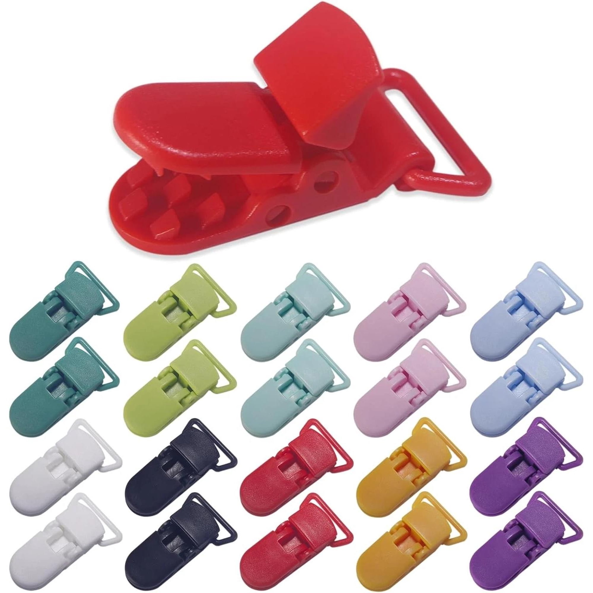 BPA-Plastic Fasteners for DIY Baby Pacifier Clip Replacement Ends - 20 Pack