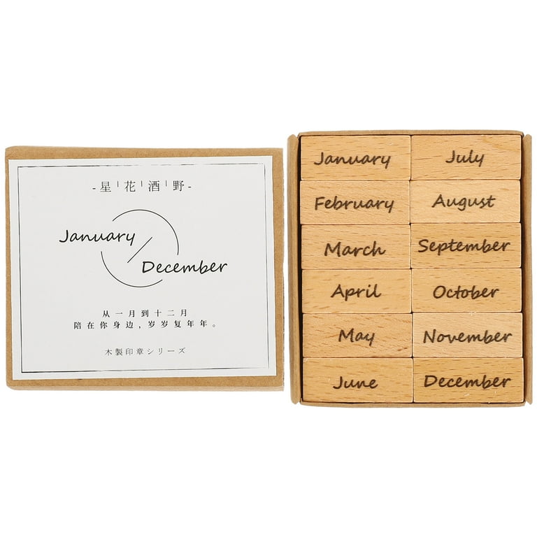 NUOLUX 1 Set Month Stamp Decorative Stamp Journal Crafting Monthly Stamp  Scrapbooking Stamp 