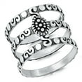 thumbnail image 1 of All in Stock Decorated Swirls Triple Band Ring Sterling Silver Size 7, 1 of 3