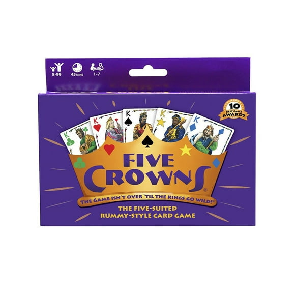 Five Crowns Card Game Award-Winning Five-Suited Rummy Style Game for Family Fun, Ages 8 to Adult, 1-7 Players