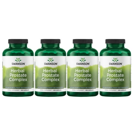 Swanson Herbal Prostate Complex - Men's Supplement - Features Pygeum, Saw Palmetto & Stinging Nettle - (200 Capsules) 4 Pack