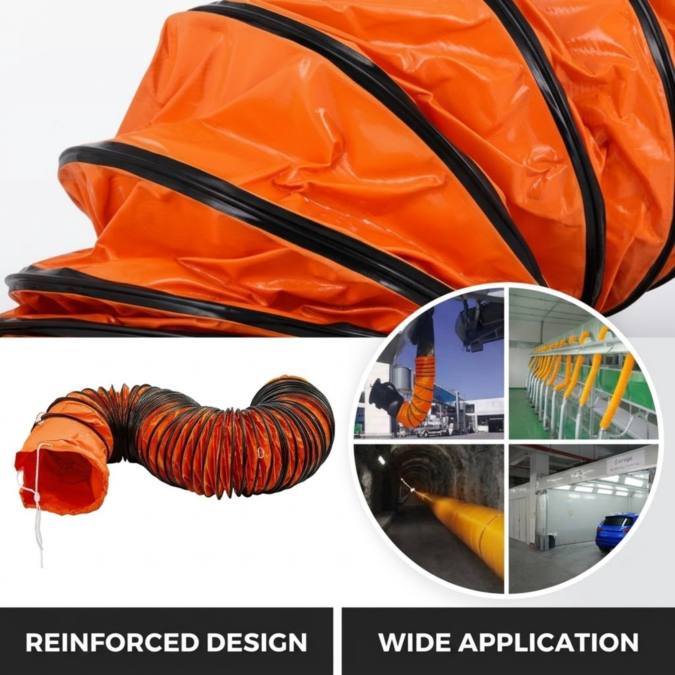 25ft Flexible PVC Ducting Hose, 10" Diameter HVAC Ventilation Duct for Utility Blower and Exhaust Fan