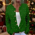 thumbnail image 2 of Christmas Womens Cardigan Sweaters Long Sleeve Fashion Open Front Tops Button Down Knit Coat Outwear, 2 of 5