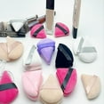 thumbnail image 4 of Zhuge 10 piezas de borlas de polvo puro triangulares para maquillaje suave, borlas para polvos sueltos, polvos minerales, polvos corporales, herramienta de maquillaje, negro, rosa, A39, 4 of 4