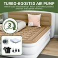 thumbnail image 4 of Uforic Queen Size Air Mattress with Built-in Headboard and Inflation Pump, 18in Deluxe Flocked Top Air Mattress, Sturdy Blow-Up Bed for Home & Visitors, Brown, 4 of 8