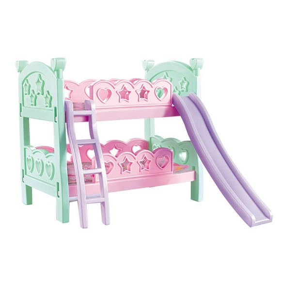 de plástico en miniatura con deslizador y escalera - Muebles de juguete para accesorios de