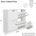 thumbnail image 2 of Coewske Entryway Shoe Rack Cabinet Storage Shoe Organizer w/ 2-layer Flip Drawers White, 2 of 5
