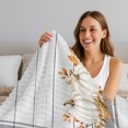 thumbnail image 5 of White Pumpkins Fall Fleece Throw Blanket for Couch, Thanksgiving Botanical Grey Striped Wooden Microfiber Flannel Blanket, Lightweight Soft Throw Blankets for Bed, Sofa, Travel, 50"x60", 5 of 9