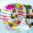 thumbnail image 2 of Zcaukya Rouleau Géant Gonflable de 65 Pouces, Bouée à Roue Roulante Colorée pour l'Eau pour Fêtes d'Été à la Piscine pour Enfants, Roulant sur la Pelouse, Extérieur Intérieur, 2 of 7