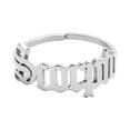 thumbnail image 1 of PVCS Twelve Constellation English Letter Ring Opening Stainless Steel Adjustable Ring, 1 of 2