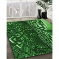 thumbnail image 2 of Ahgly Company Indoor Round Patterned Deep Emerald Green Area Rugs, 5' Round, 2 of 6