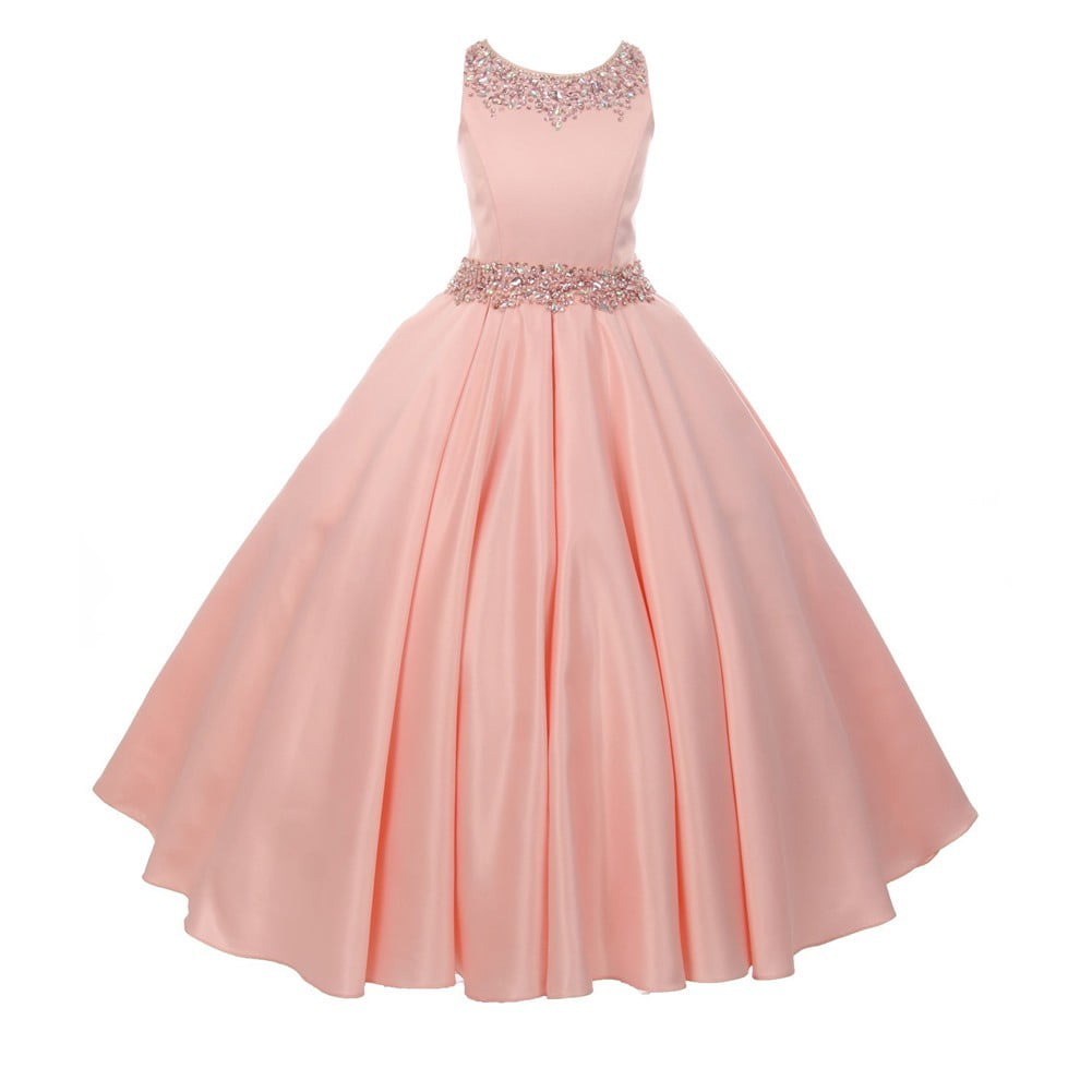 girls blush flower girl dress