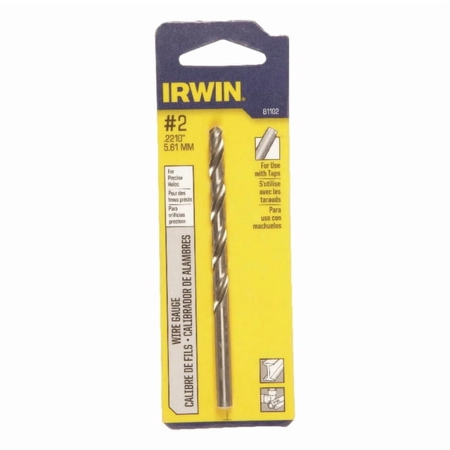 Broca de calibre de alambre Irwin High Speed Steel #2 3-7/8 pulgadas