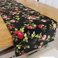 thumbnail image 4 of Cotton Print Table Runner Floral Vintage Flowers Black, 4 of 4