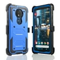 thumbnail image 1 of for T-Mobile Revvlry+ Plus, Moto G7/ G7 Plus Case Phone Case Dual Layer Full-Body Rugged Clear Back Case Drop Resistant Shockproof Case with Built In Screen Protector (Blue), 1 of 4