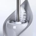 thumbnail image 6 of Toilet Brush and Holder Set, Toilet Brush, Toilet Bowl Cleaning System with Scrubbing Wand, Under Rim Lip Brush and Storage Caddy for Bathroom (Grey/1 Set) 5.51x18.5", 6 of 8