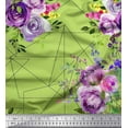 thumbnail image 1 of Soimoi polyester Crepe Fabric Triangle,Leaves & Rose Flower Fabric Prints By Yard 52 Inch Wide, 1 of 1