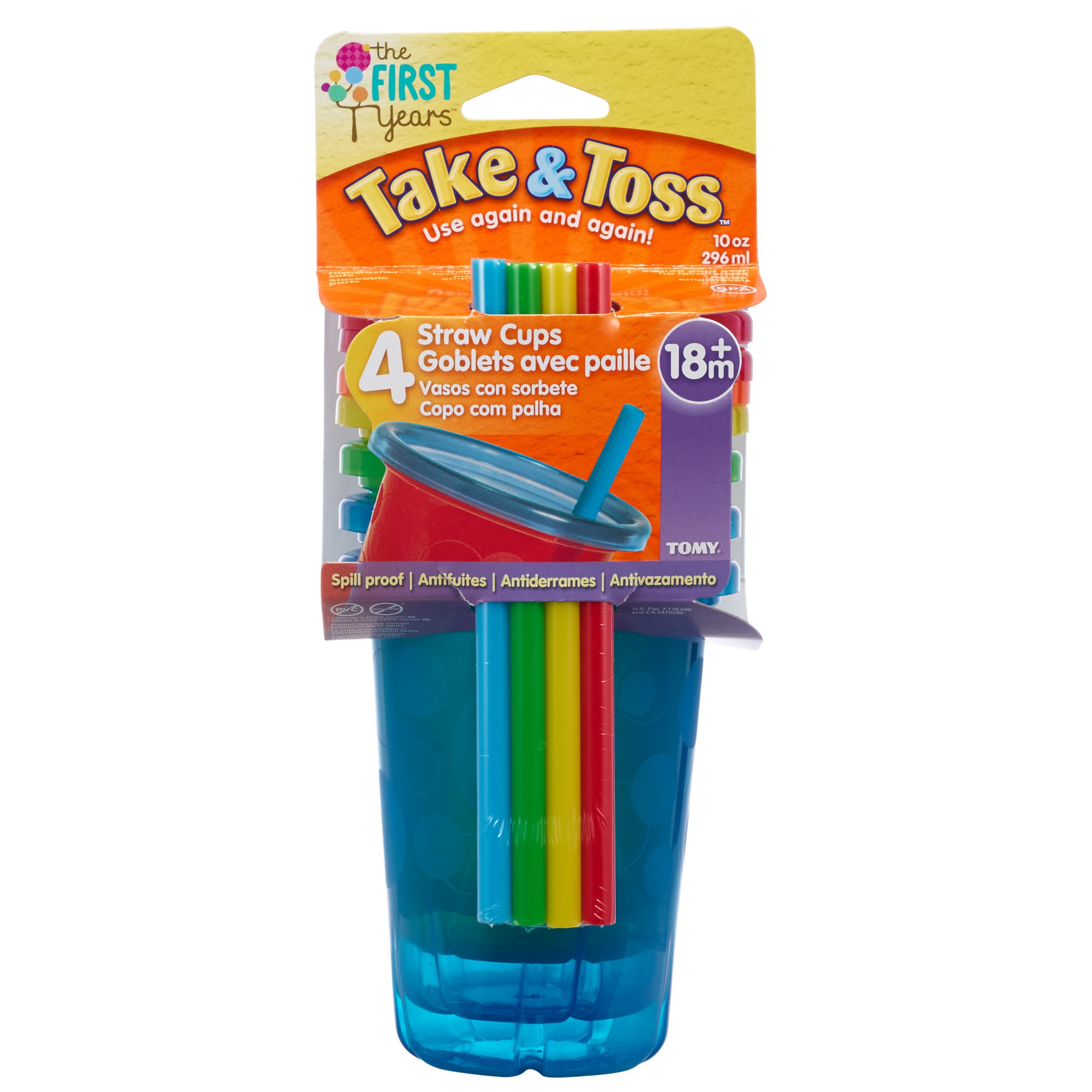 TThe First Years Take & Toss Snack Cups with Lids - 4.5 Oz - 18 Count