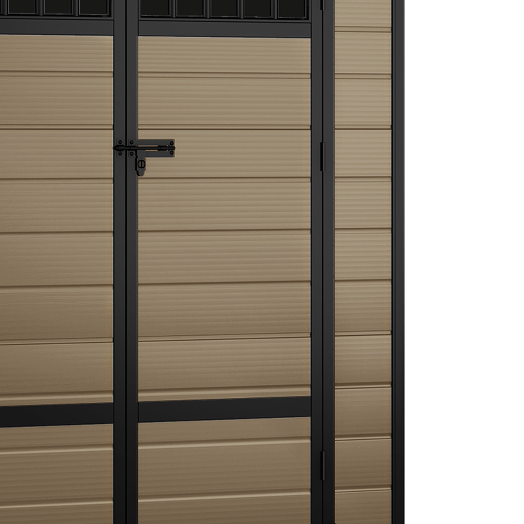 Uforic 6x4.4 FT Outdoor Storage Shed with Floor and Window, Large Storage Shed with Lockable Door, and Vents, Brown