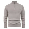 thumbnail image 3 of Betivan Mens Slim Fit Zip Up Mock Neck Polo Sweater Casual Long Sleeve Sweater and Pullover Sweaters with Ribbing Edge, 3 of 8