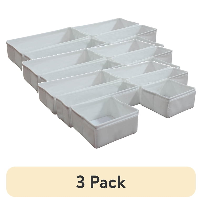 Mainstays White Drawer Organizer Set, 6-Piece Fabric Bins photo 1
