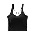 thumbnail image 2 of Wiyuqeen Women's Casual Cotton Tank Tops Basic Solid Workout Sports Camisoles with Bra Padded Adjustable Straps Racerback Cropped Tops for Yoga, 2 of 5