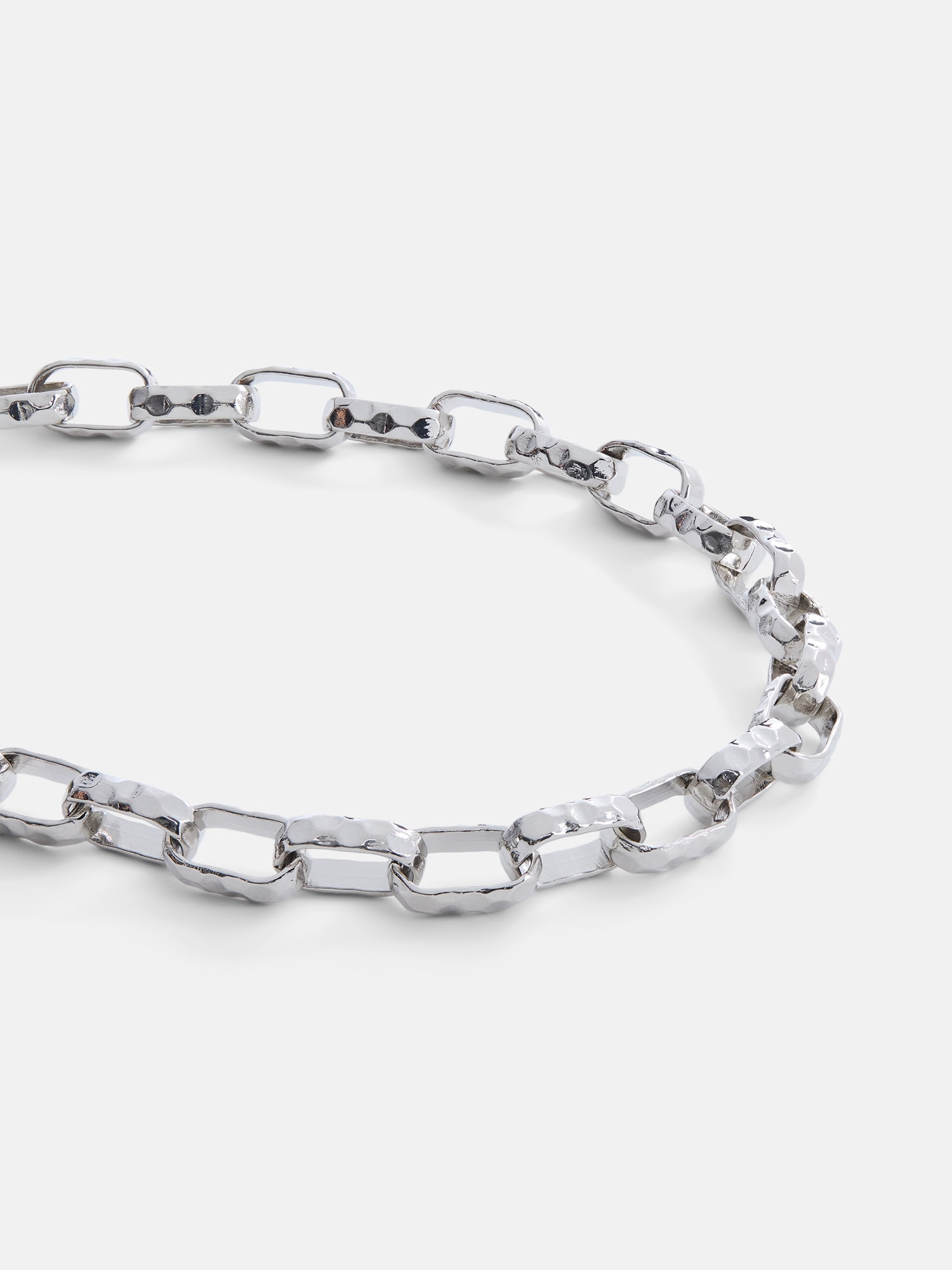 Scenario Women's Rhodium-Tone Chunky Twist Chain Necklace