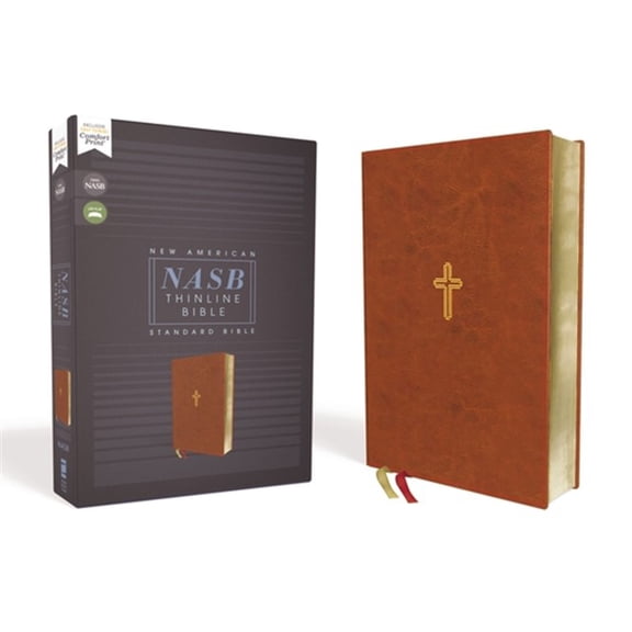Pre-Owned Nasb, Thinline Bible, Leathersoft, Brown, Red Letter Edition, 1995 Text, Comfort Print (Imitation Leather) 0310450969 9780310450962